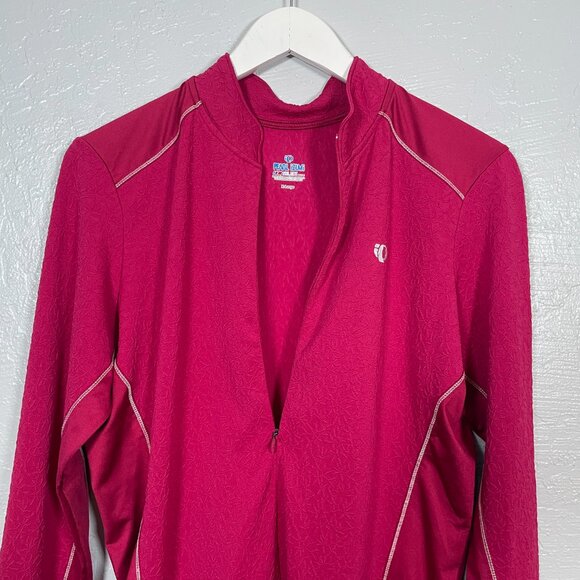 Pearl Izumi Women XL Magenta Superstar Long Sleeve Jersey 1/2 Zip Pocket Cycling - Picture 4 of 9